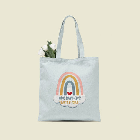 Personalised Teacher Tote Bag with Rainbow: The Perfect Thank-You Gift