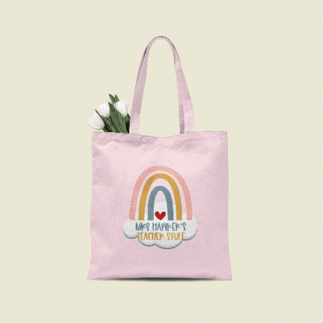 Personalised Teacher Tote Bag with Rainbow: The Perfect Thank-You Gift