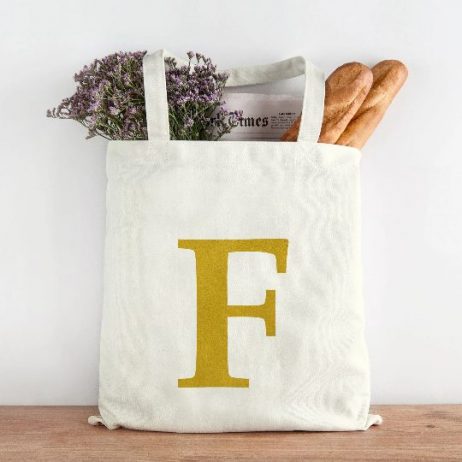 Personalised Initial Tote Bag, Personalised Alphabet Tote Bag