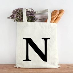 Personalised Initial Tote Bags: Custom Alphabet Tote Bag