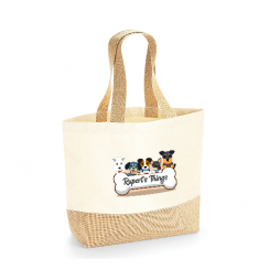 Personalised Dog Jute Bag, Custom Dogs Name Bag, New Puppy Gift with Dog Bone Design