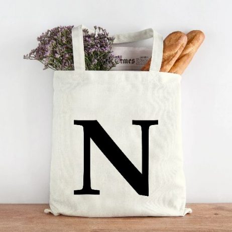 Personalised Initial Tote Bag, Personalised Alphabet Tote Bag