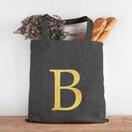 Personalised Initial Tote Bags: Custom Alphabet Tote Bag