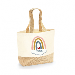 Personalised Tote Jute Bag - Rainbow Personalised Shopping Bag