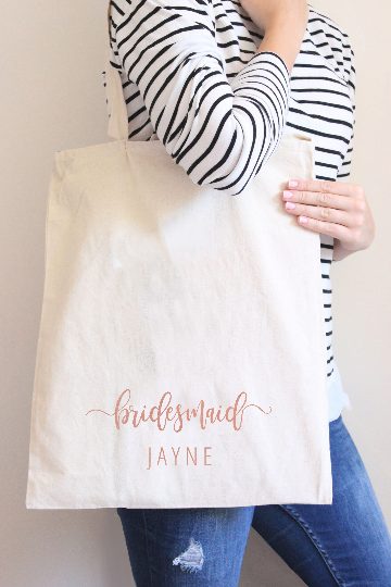 Personalised Bridesmaid Tote Bag, Personalised Hen Party Tote Bag, Bridesmaid Gift