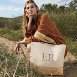 Personalised Beach Bag with Large Monogrammed Holiday Tote Jute Bag