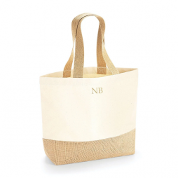 Personalised Beach Bag, Monogrammed Holiday Tote Jute Bag - Medium