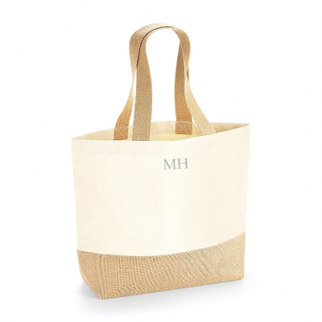 Personalised Beach Bag, Monogrammed Holiday Tote Jute Bag