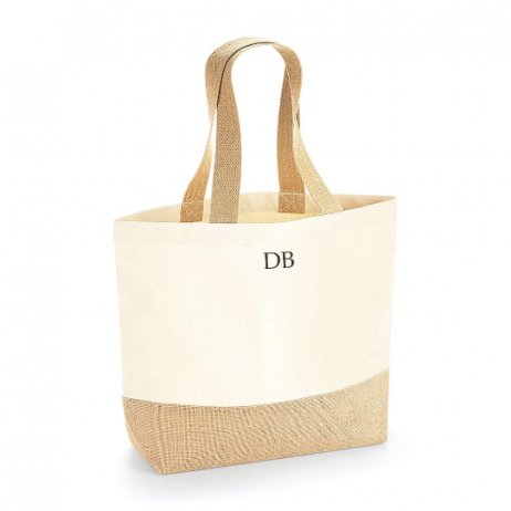 Personalised Beach Bag, Monogrammed Holiday Tote Jute Bag