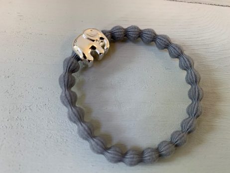 Lupe Elephant Charm Hairband Bracelet - Grey Silver