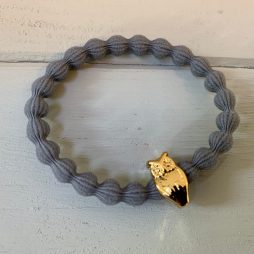 Lupe Owl Charm Hairband Bracelet - Grey Gold
