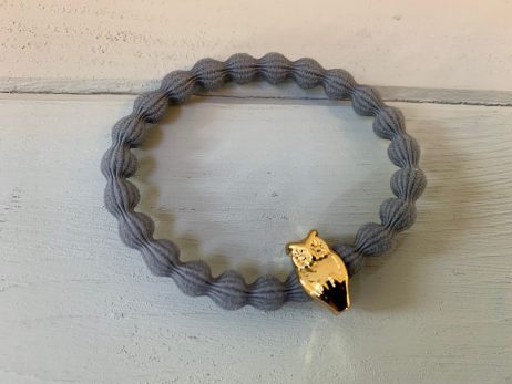 Lupe Owl Charm Hairband Bracelet - Grey Gold