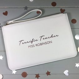 Personalised Teacher Gift Clutch Bag, Gift For Teacher