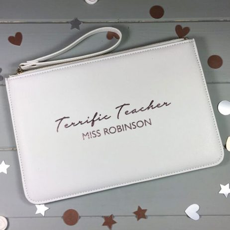 Personalised Terrific Teacher Pouch Clutch Bag, Teacher Gifts