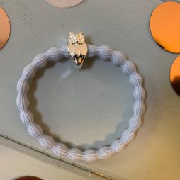 Lupe Owl Charm Hair Tie Bracelet - Light Grey Silver