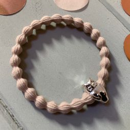 Lupe Owl Charm Hairband Bracelet - Nude Silver