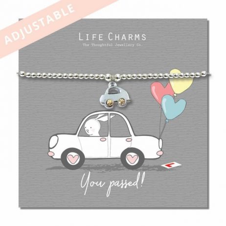 Life Charms You Passed Driving Test Silver Bracelet - Rosey Rabbits