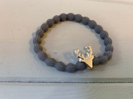 Lupe Stag Charm Hairband Bracelet - Grey Silver