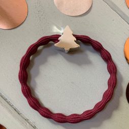 Lupe Fir Tree Charm Hairband Bracelet - Burgundy Silver