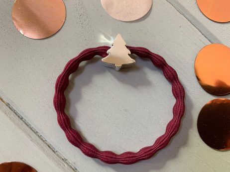 Lupe Fir Tree Charm Hairband Bracelet - Burgundy Silver