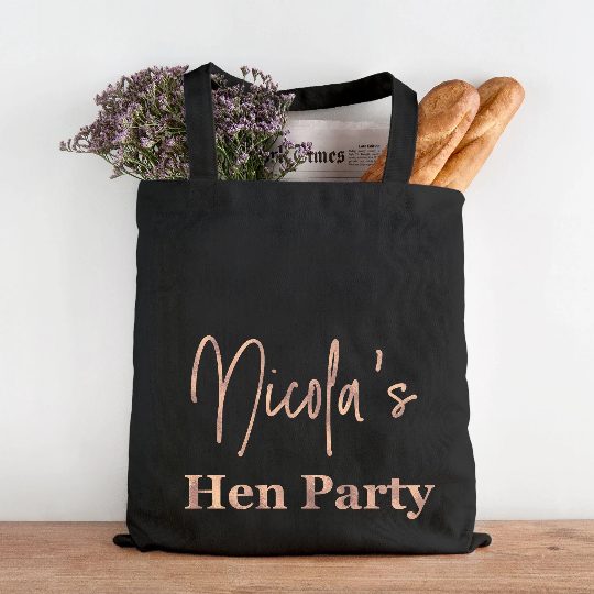 Personalised Cotton Bridesmaid Hen Do Wedding Any Name Text Word Custom Tote Bag 