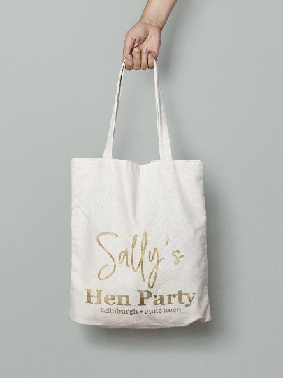 Personalised Hen Tote Bag, Bridesmaid Gift, Personalised Name Hen Do Tote Bag