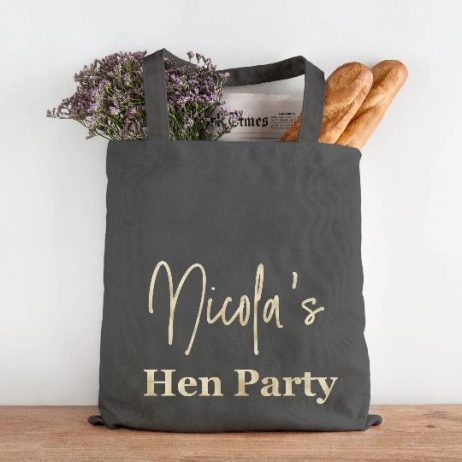 Personalised Hen Tote Bag, Bridesmaid Gift, Personalised Name Hen Do Tote Bag