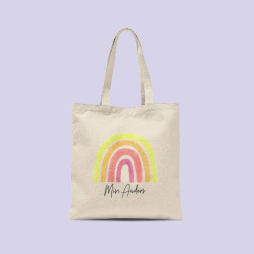 Personalised Thank You Teacher gift, Personalised Rainbow Tote Bag