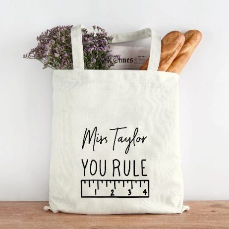 Personalised Teacher Tote Bag You Rule: Teacher's Gifts