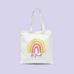 Personalised Thank You Teacher gift, Personalised Rainbow Tote Bag