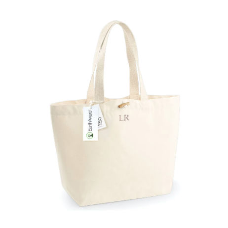 Personalised Monogrammed Tote Bag, Personalised Organic Shopping Bag