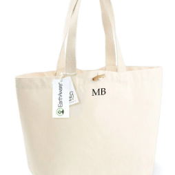 Personalised Monogrammed Tote Bag, Personalised Organic Shopping Bag