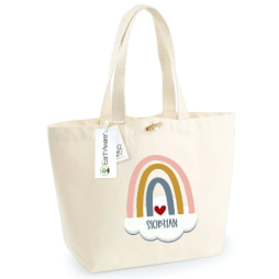 Personalised Tote Bag, Rainbow Personalised Shopping Bag