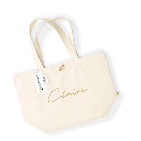 Personalised Large Tote Bag, Personalised Shopping Bag with Name