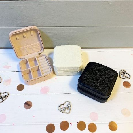 Square Personalised Mono Travel Jewellery Box