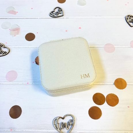 Square Personalised Mono Travel Jewellery Box