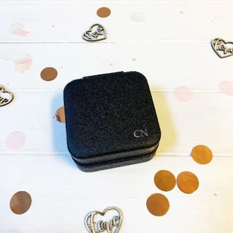 Square Personalised Mono Travel Jewellery Box