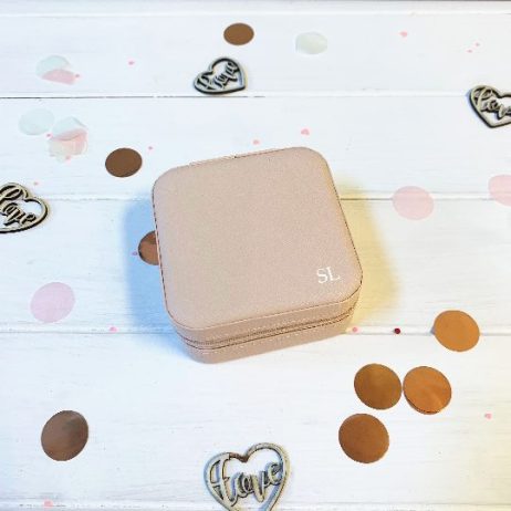 Square Personalised Mono Travel Jewellery Box