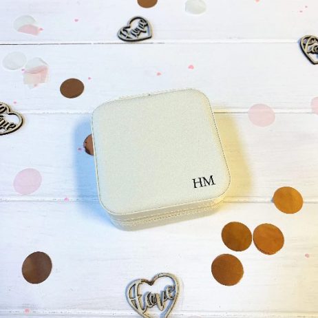 Square Personalised Mono Travel Jewellery Box