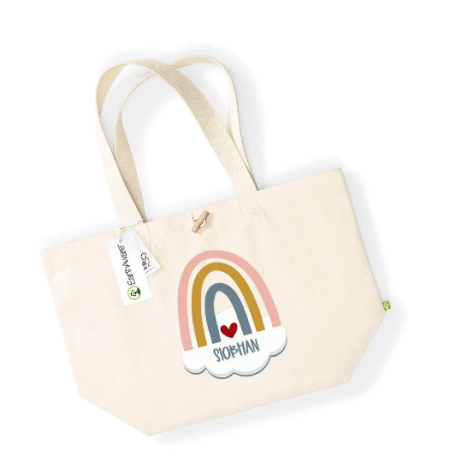 Personalised Tote Bag, Rainbow Personalised Shopping Bag