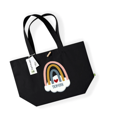 Personalised Tote Bag, Rainbow Personalised Shopping Bag