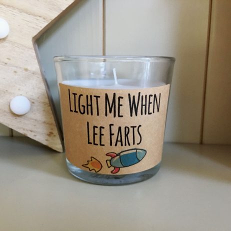 Personalised Funny Candle, Light when Your Chosen Name Farts Candle