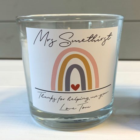 Thank You Teacher Candle, Personalised Scented Large Jar Candle, Teacher Appreciation Gift
