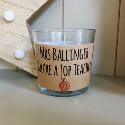 Personalised Teachers Candle, Name Of Your Choice Top Teacher Candle