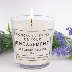 Funny Candle, Congratulations on your Engagement it's about... with Gift Box