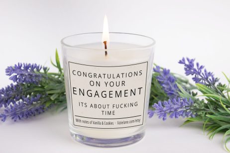 Funny Candle, Congratulations on your Engagement it's about... with Gift Box