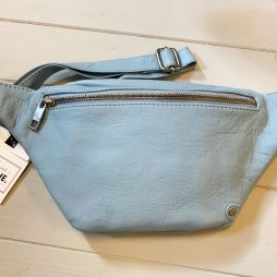 DEPECHE-Denmark Leather Belt Bag - Crossbody Fashion Chic Soft Cow Leather Bag - Denim Blue