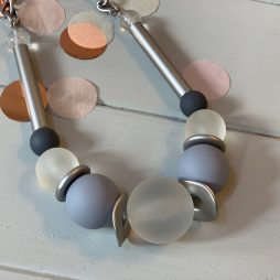 Gracee Jewellery Silver and Grey Chunky Statement Necklace