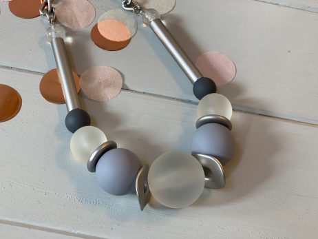 Gracee Jewellery Silver and Grey Chunky Statement Necklace