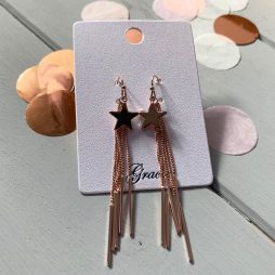 Gracee Jewellery Rose Gold Star Drop Earrings